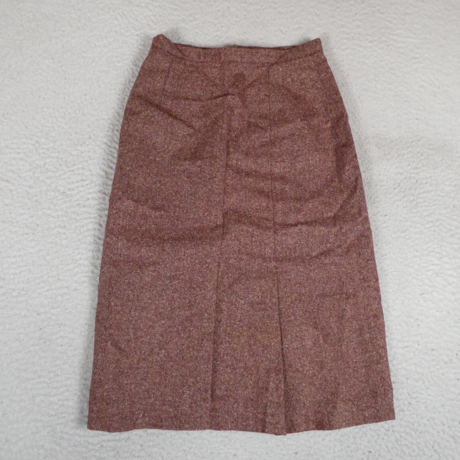 Vintage Thiema Skirt Women Size 4 100% Wool Red/Multicolor French Tailor Made