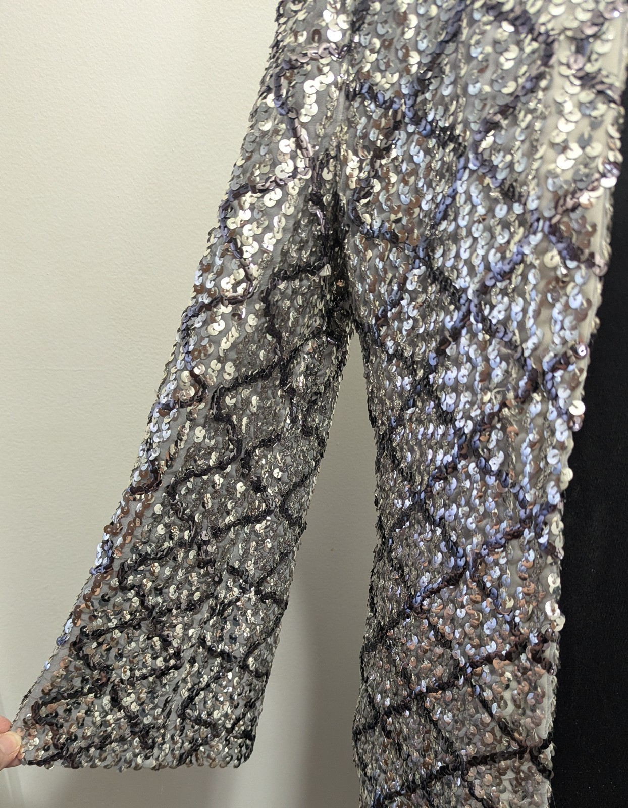 Vintage Eleanor Brenner Couture for Hovland Swanson Sequined Jacket 70s MCM