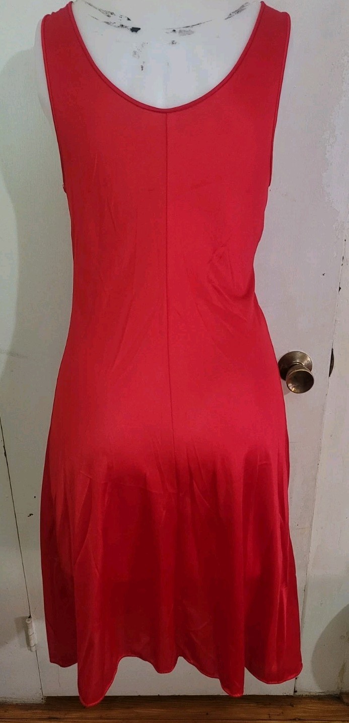 Vintage 70s Lacy Red Nightgown Size Medium JC Penny Sexy Pin Up Versatile