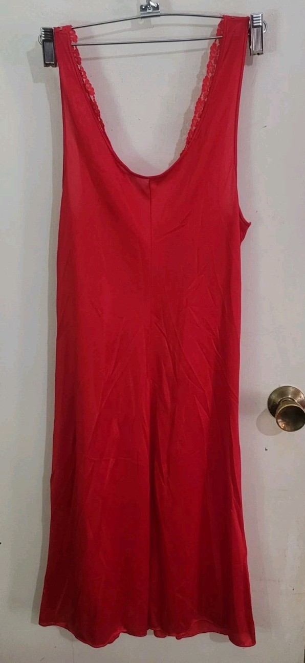 Vintage 70s Lacy Red Nightgown Size Medium JC Penny Sexy Pin Up Versatile