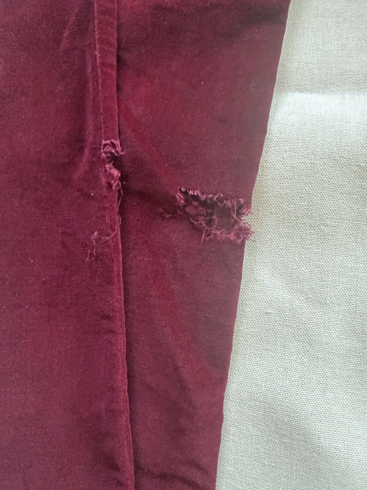 1970s VTG Levi’s For Me Burgundy Velvet Pants USA Tag Size 14 TLC Rare NOS