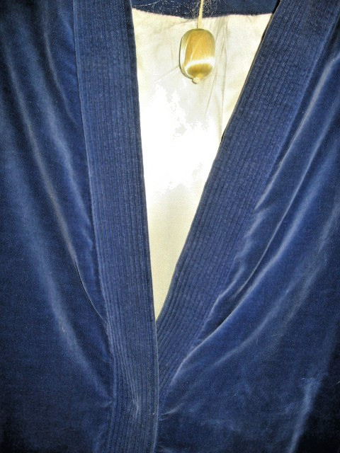 VINTAGE CANTONI BLUE TWILLBACK VELVETEEN COAT-WATER/SPOT RESISTANT-ITALY