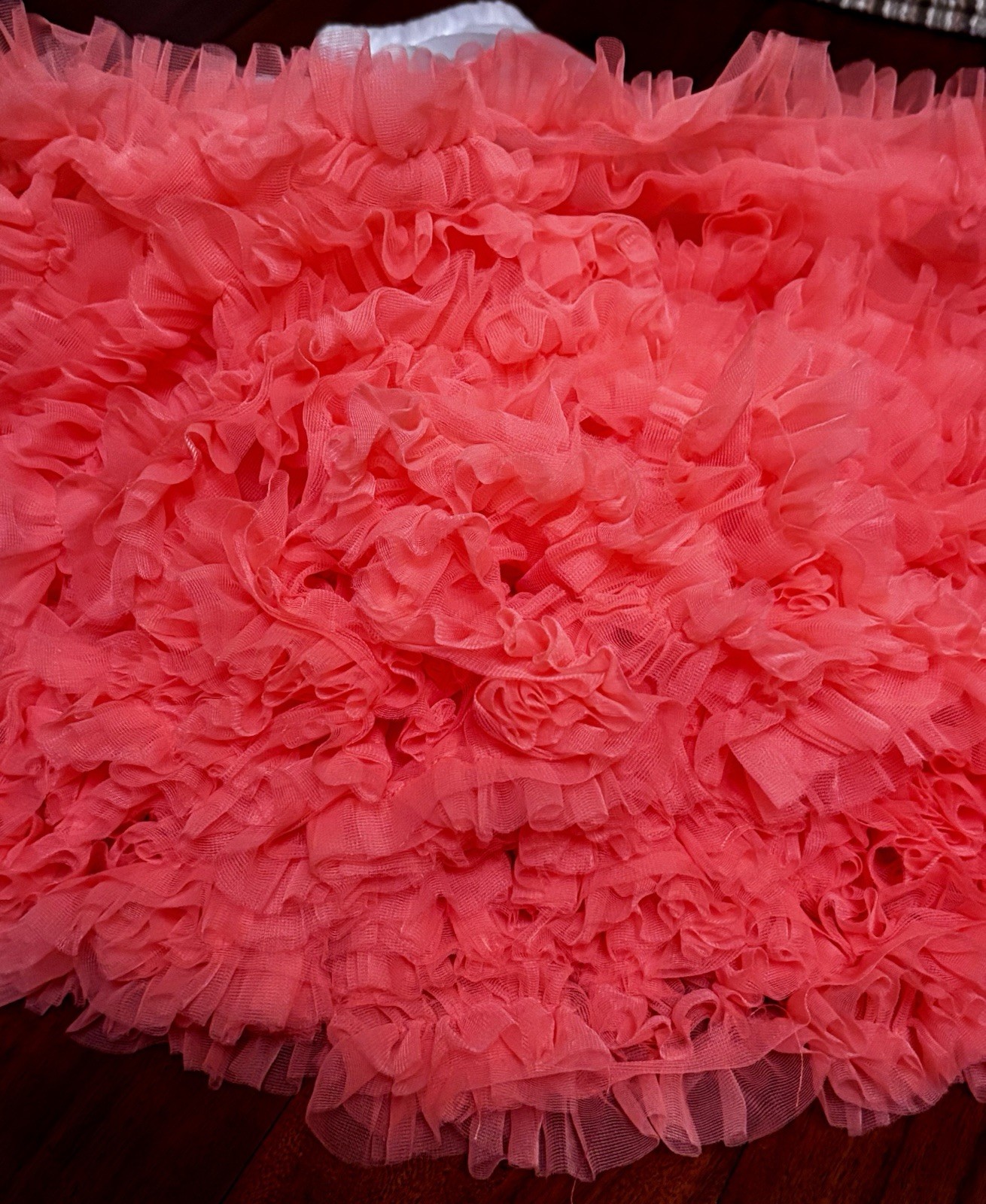 UNIQUE VINTAGE +PANTONE Rockabilly 50s-Style Orange Ruffled Petticoat Crinoline