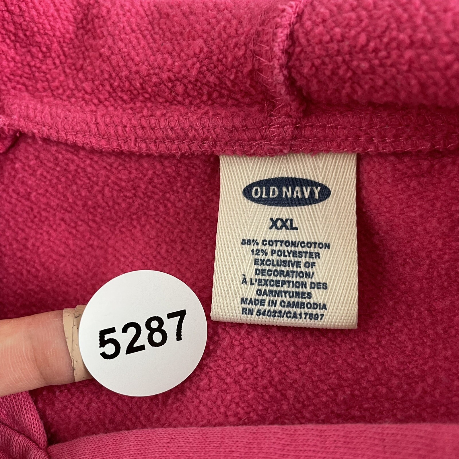 Y2K Vintage Old Navy Hoodie Sweatshirt 2XL Pink Snow Bunny Cyber Fairy Grunge