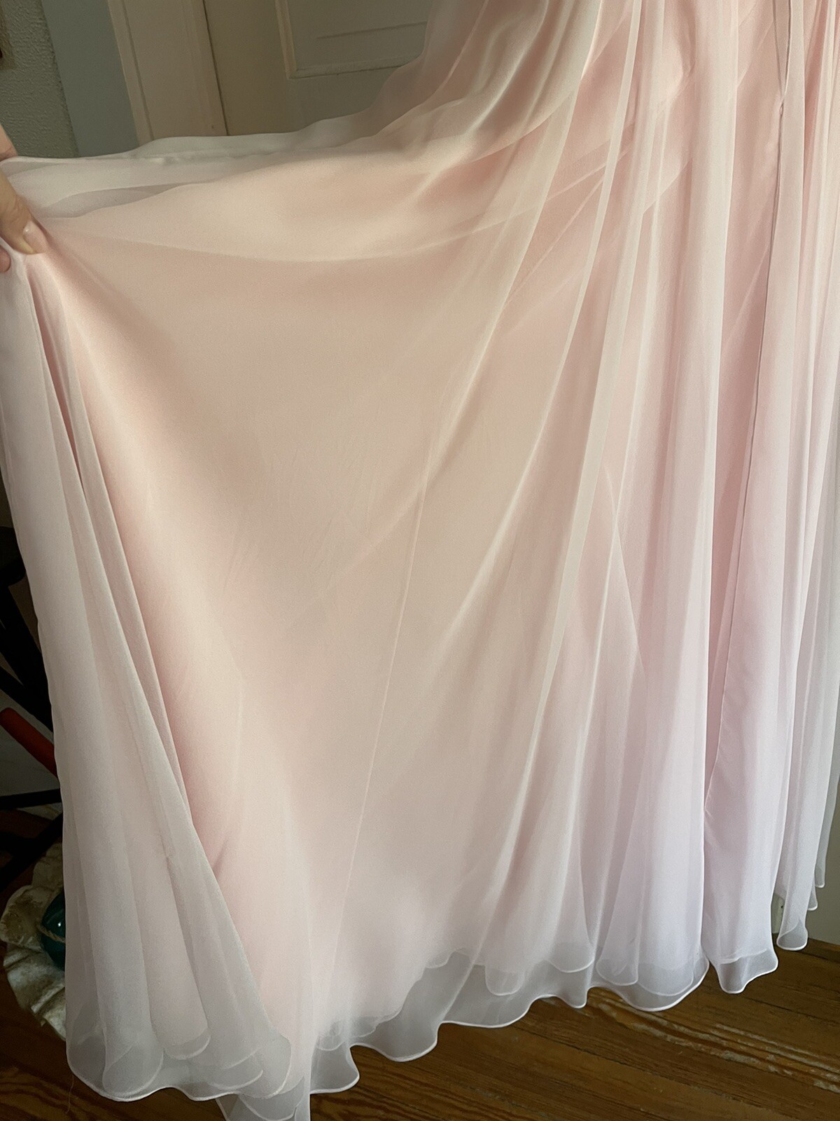 Vintage Jill Richards Pale Pink Chiffon Dress For Montaldos