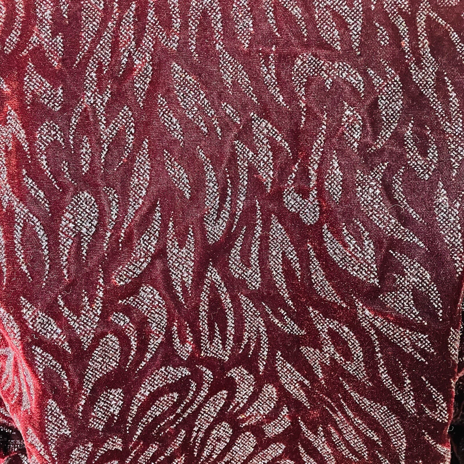 Vintage 80s 90s Velvet Encrusted Embossed Bling Sparkle One Button Cardigan L/XL