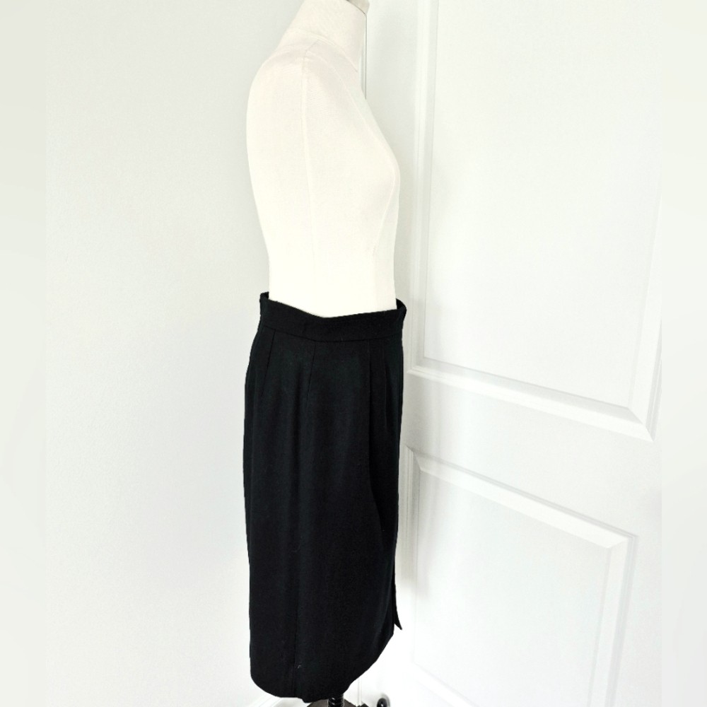 Vtg Christian Dior The Suit Black Wool Skirt Sz 14 Classic Fall Luxury Winter
