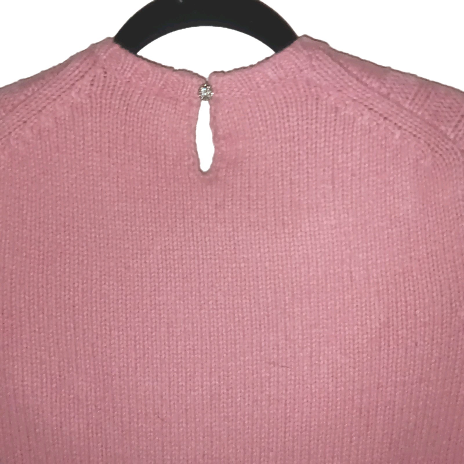 Vintage Gap Womens Pink Angora Rabbit, Wool,Cashmere Blend Cable Sweater Size M