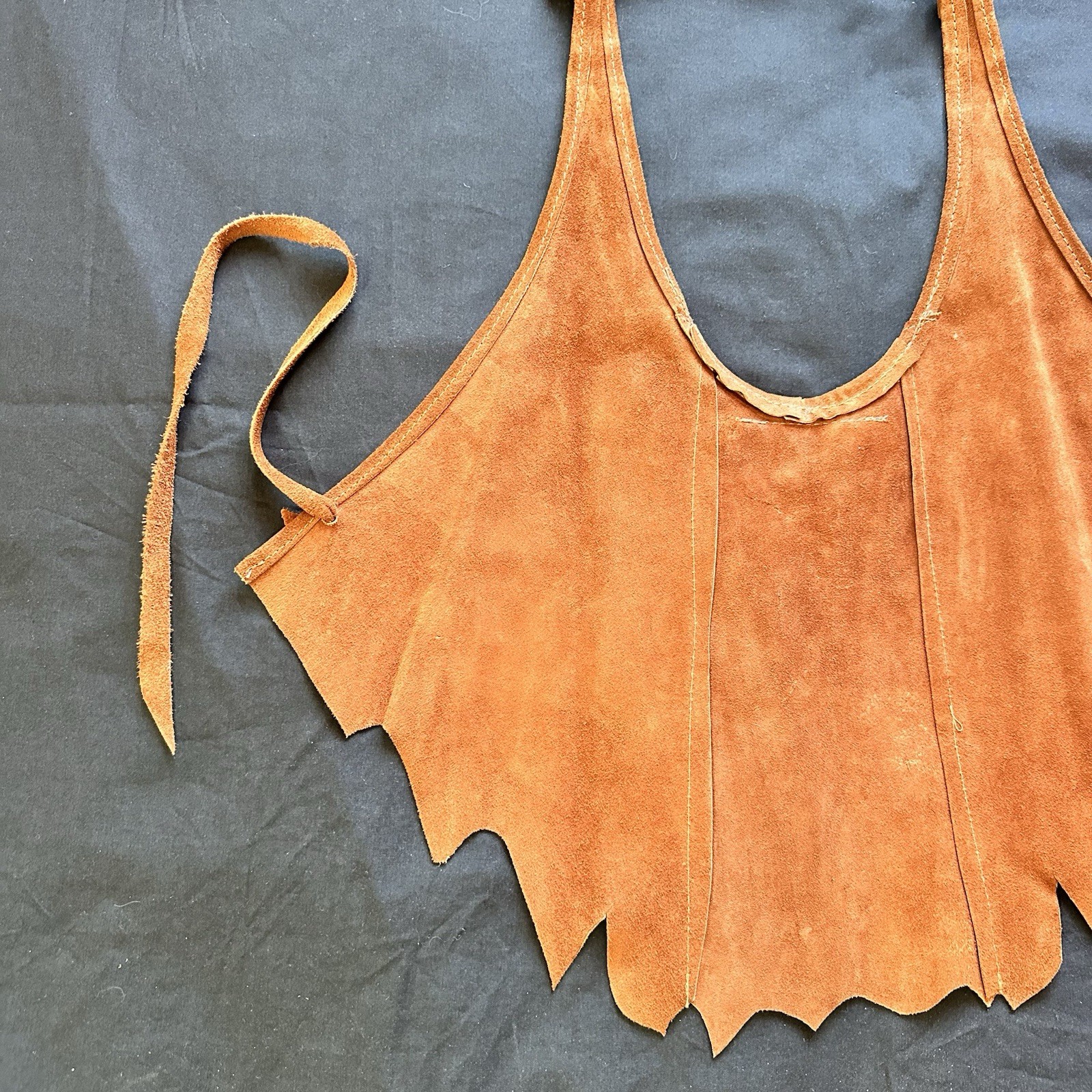 Vintage 70’s NWOT Deadstock Rust Brown Suede Halter Top. Small. Boho. Festival.