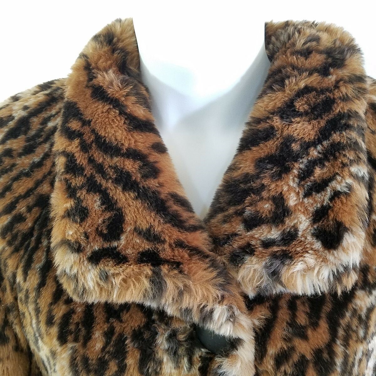 Womens Faux Tiger Fur Swing Coat Monterey Fashions Size S