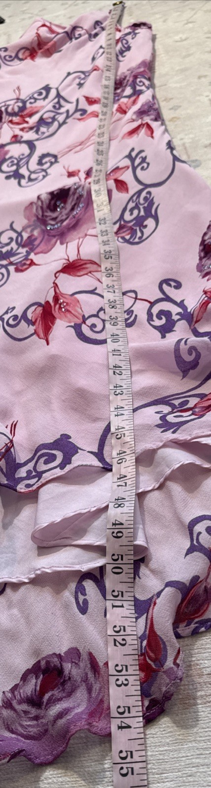 Vintage Y2K Floral Slip Dress Bias Cut Cowl Neckline Beading Best Fit M