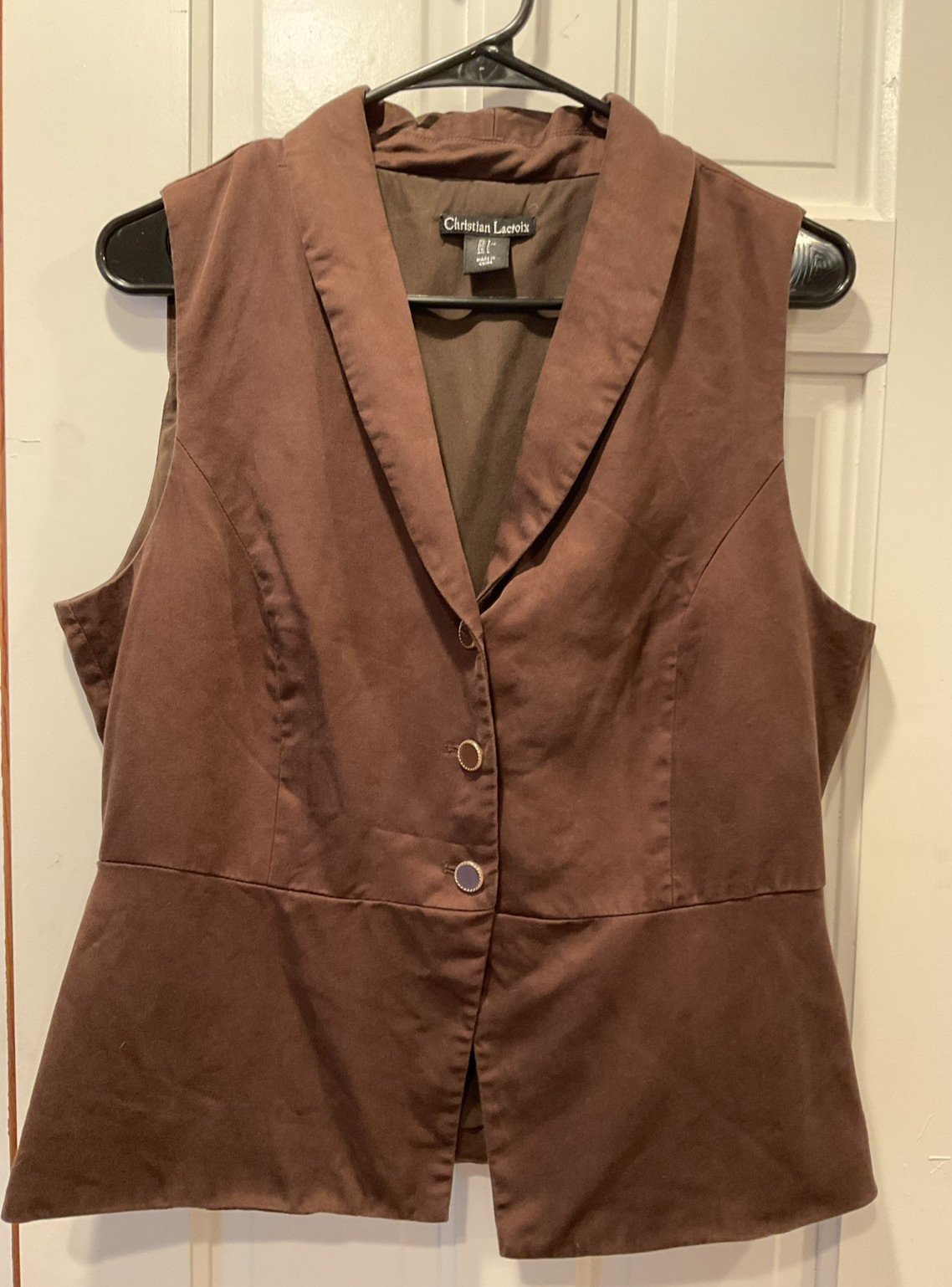 Vintage Christian Lacroix Women’s Fitted Suit Vest Brown Size L