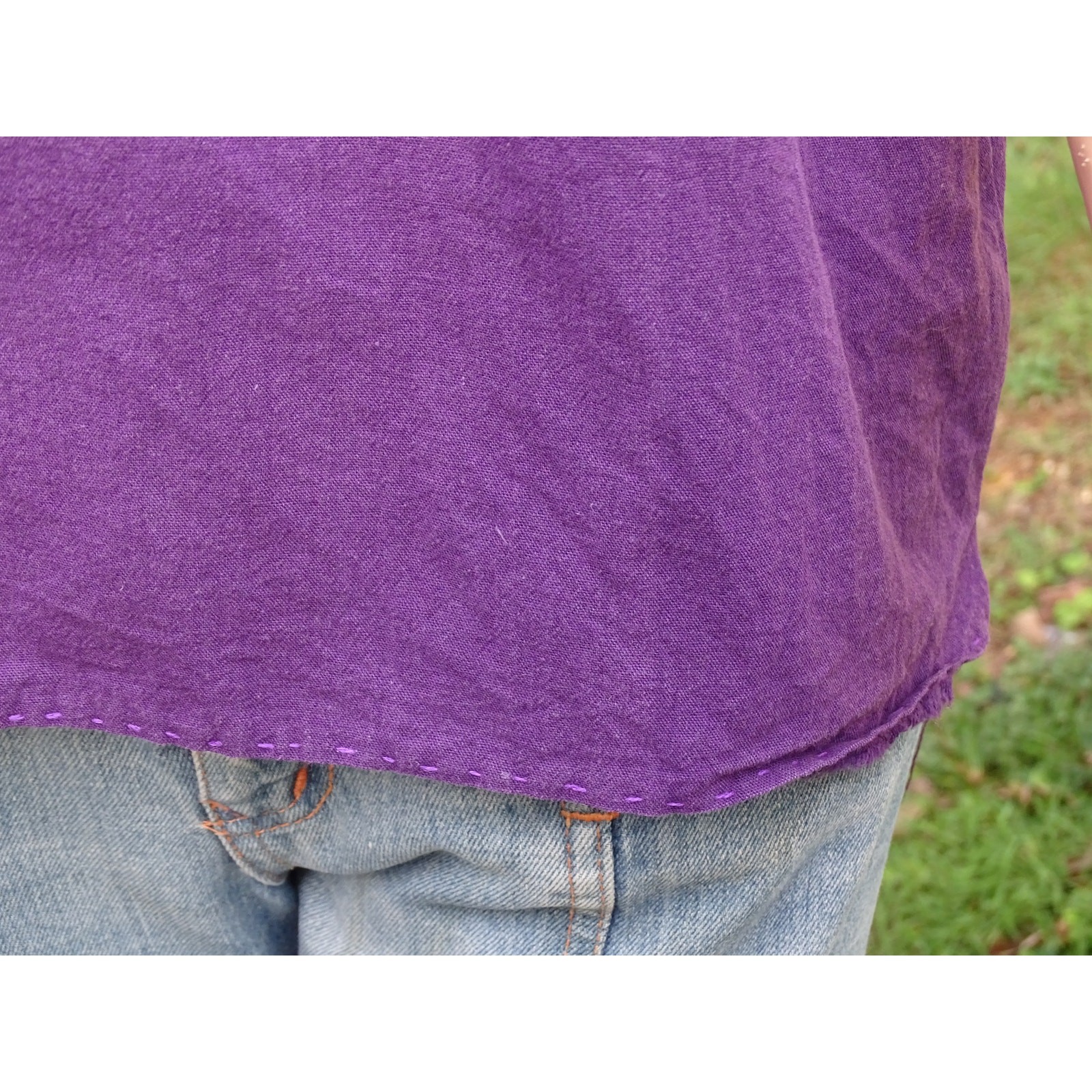 Vtg 70s Purple Floral Embroidered Blouse Boho Peasant Folk Art Top Small Medium