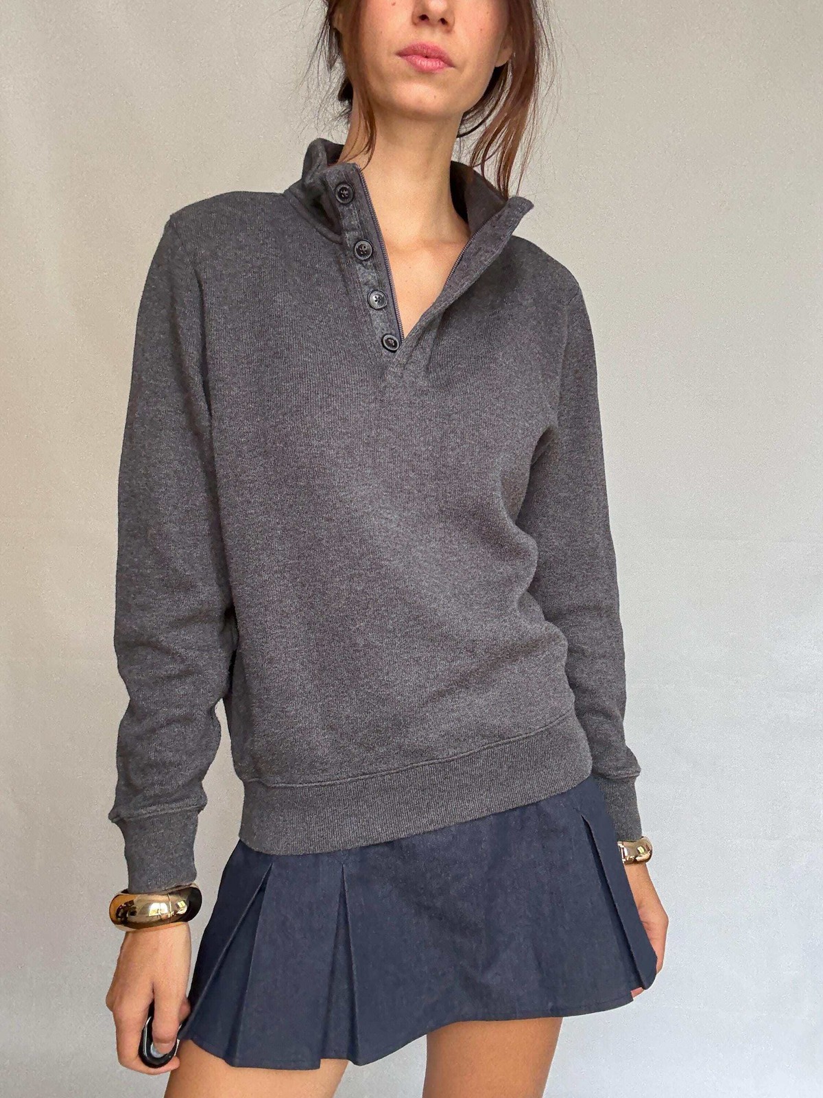 Dark gray McGregor pullover sweatshirt, cotton men’s jumper, M, Branded wear