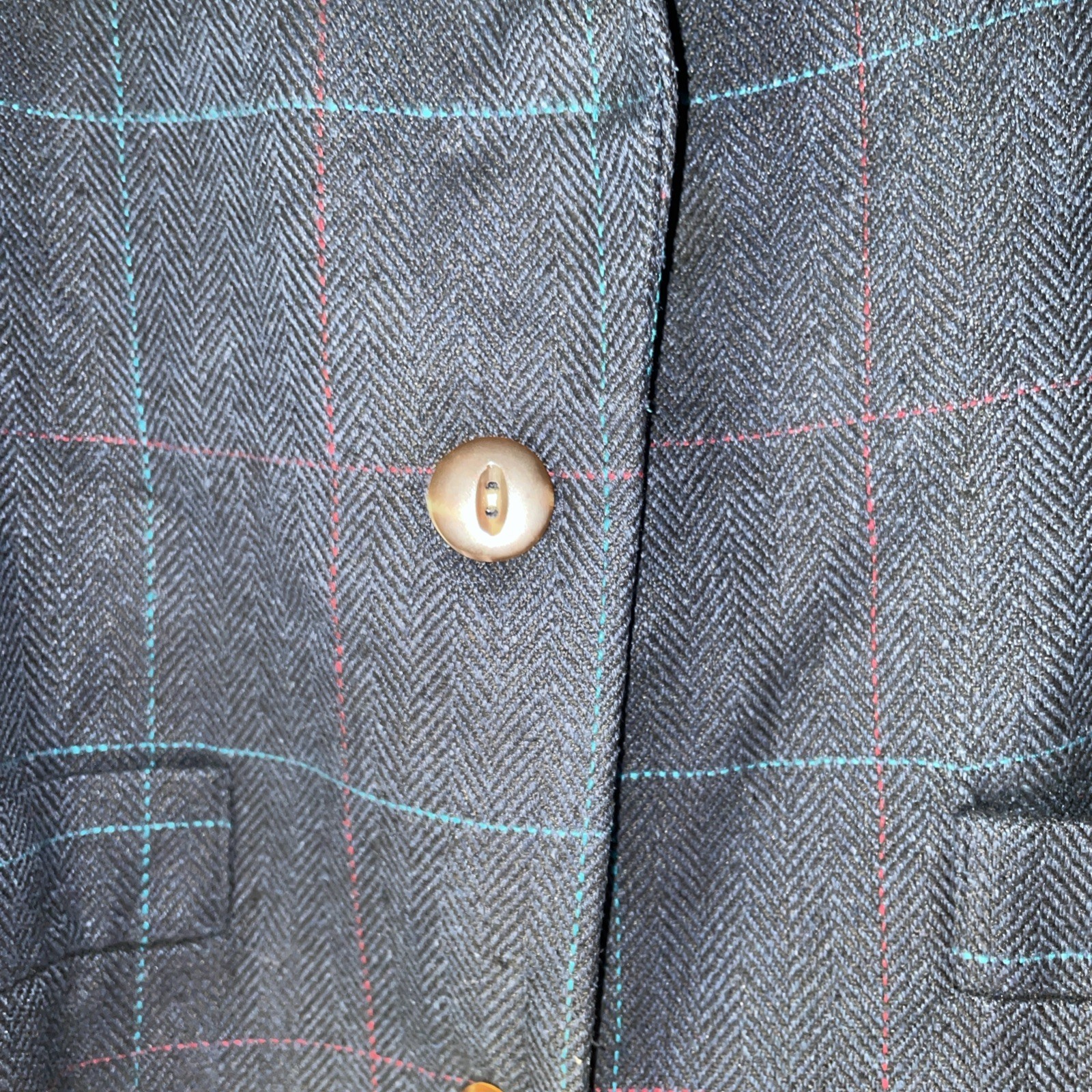 Women’s George A LTD Vintage Size Medium Silk Plaid Blazer Jacket Lined