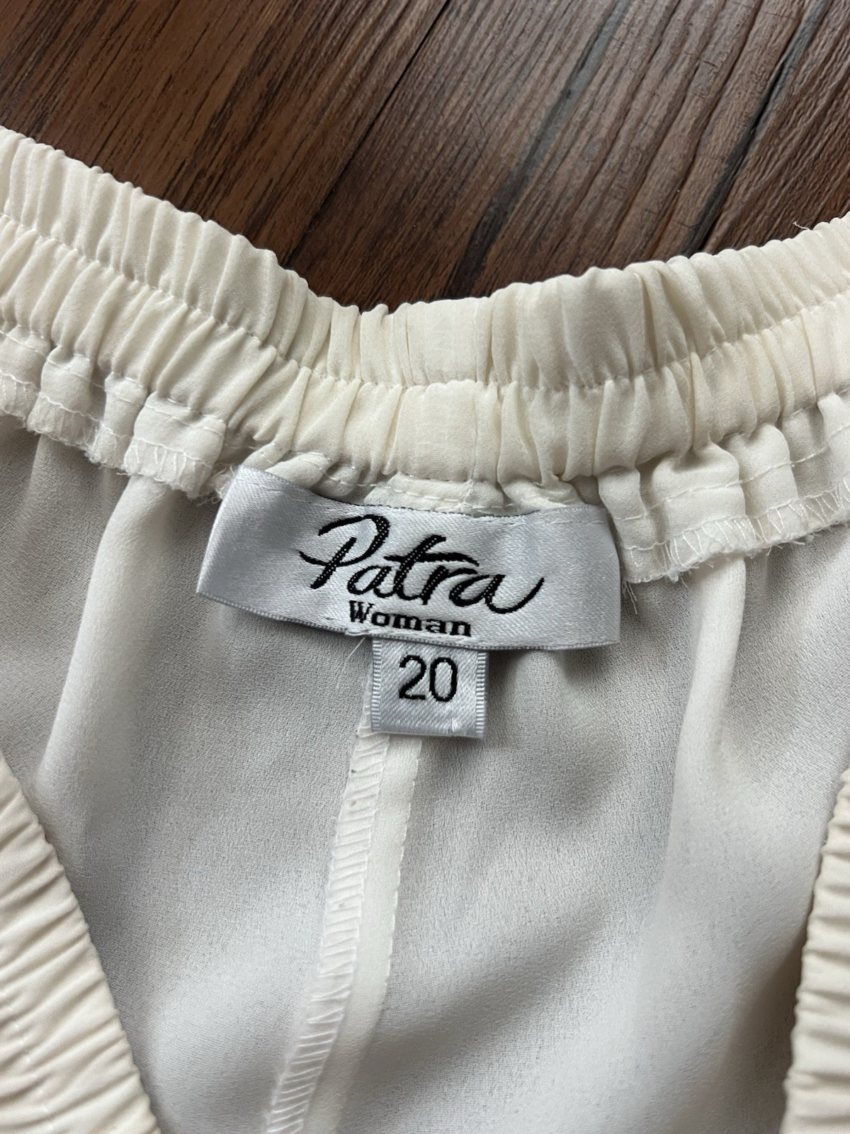 Vintage Y2K 90s Dress Pants Sz 20 Ivory Layered Flowy Elastic Waist Plus Evening