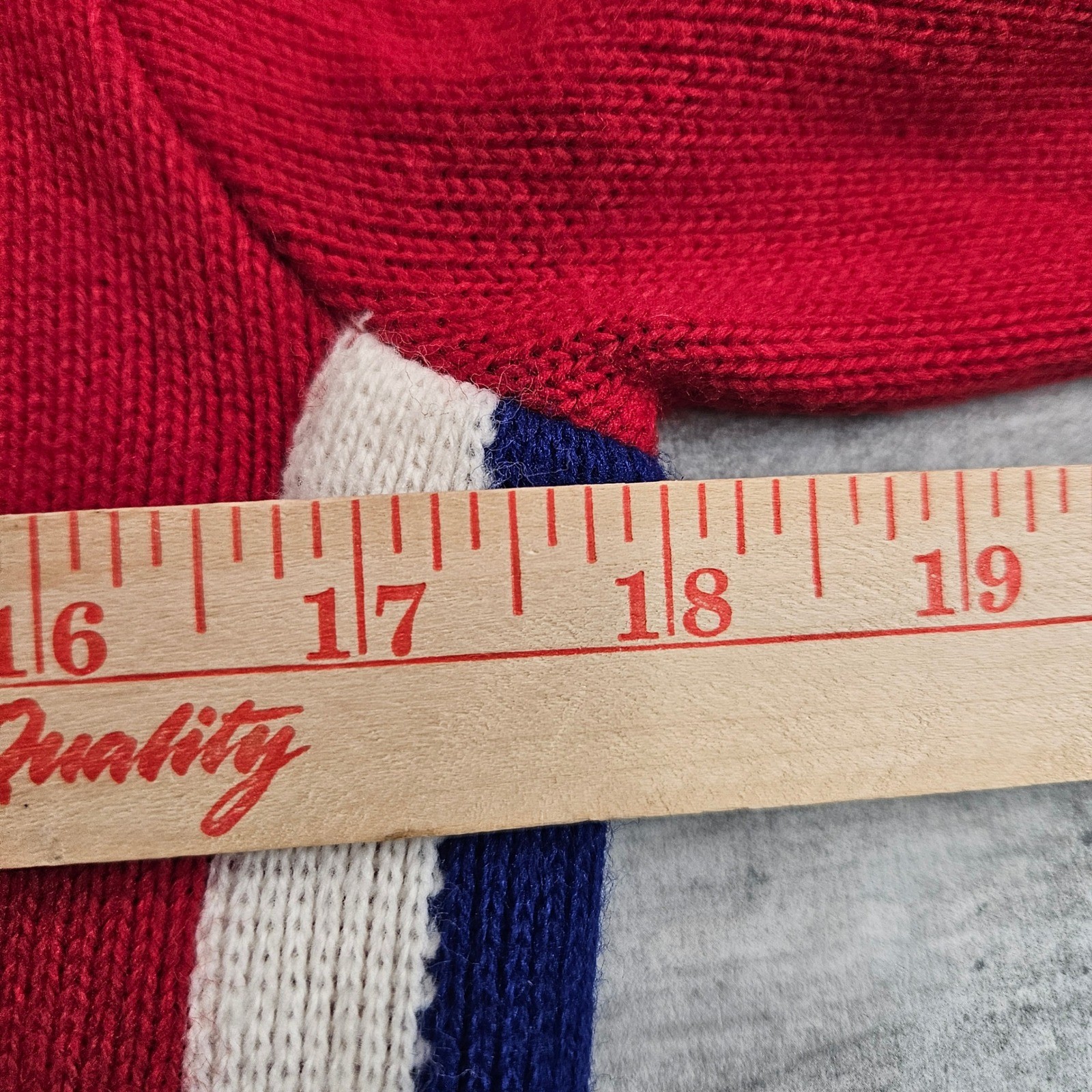Vintage Cheerleader Supply Co Red Orlon Acrylic Turtleneck Sweater Stripe Sz 36