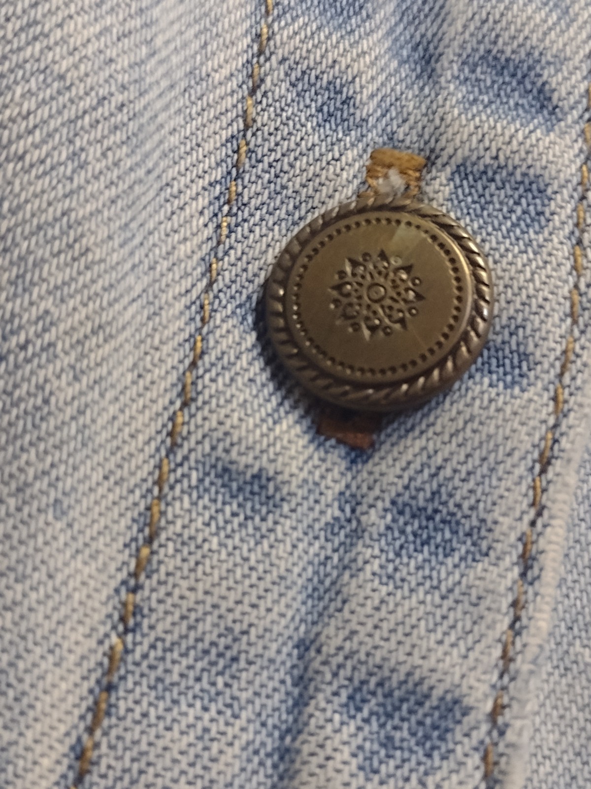 Vintage Switch USA Denim Maxi Dress Button Front Western Prairie Coastal Cowgirl