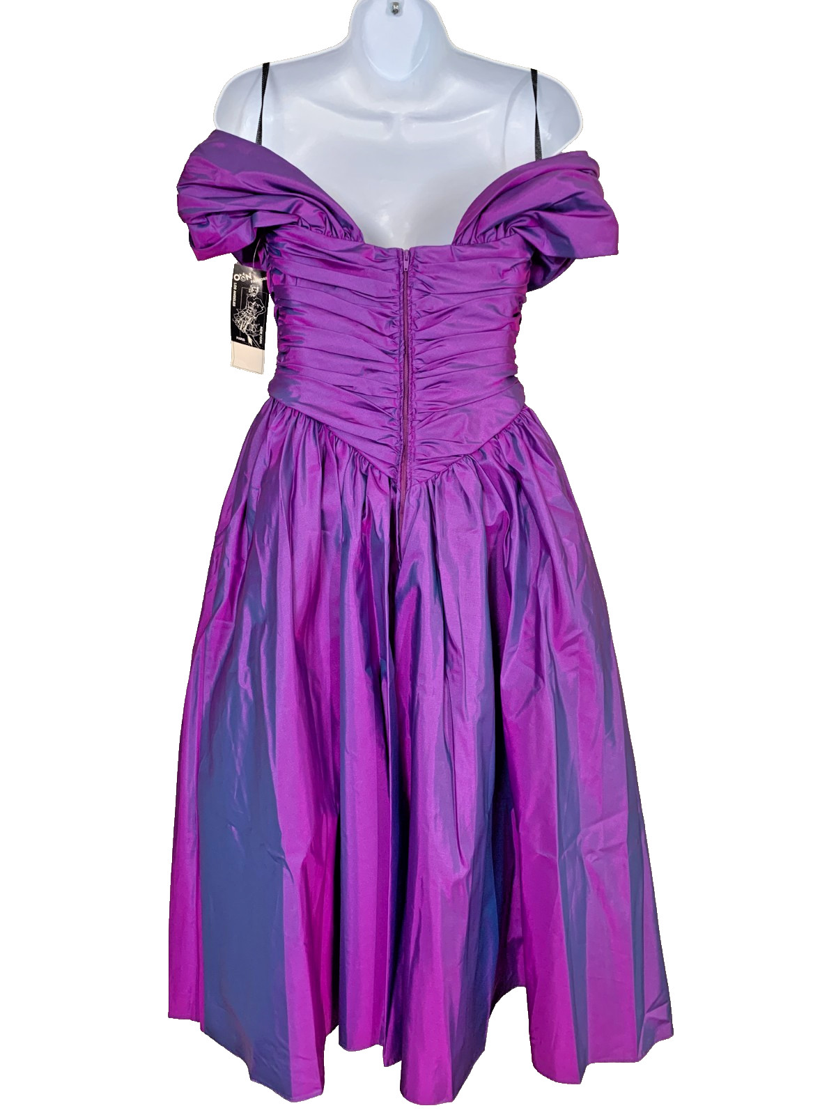 1980s Prom Dress Vintage Size 5 Purple Iridescent Princess Glam Party Deadstock