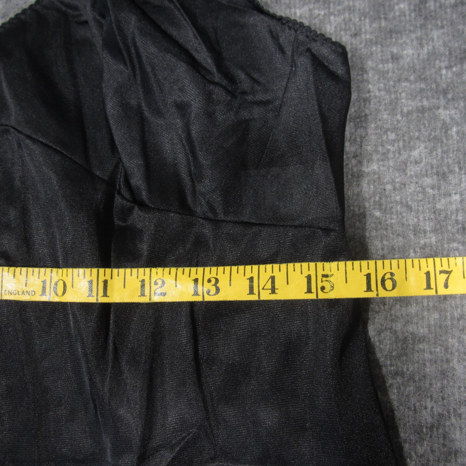 Vtg Sears Clip it Full Slip Size 36 Black Lace Trim Anti-Cling Lingerie USA NEW