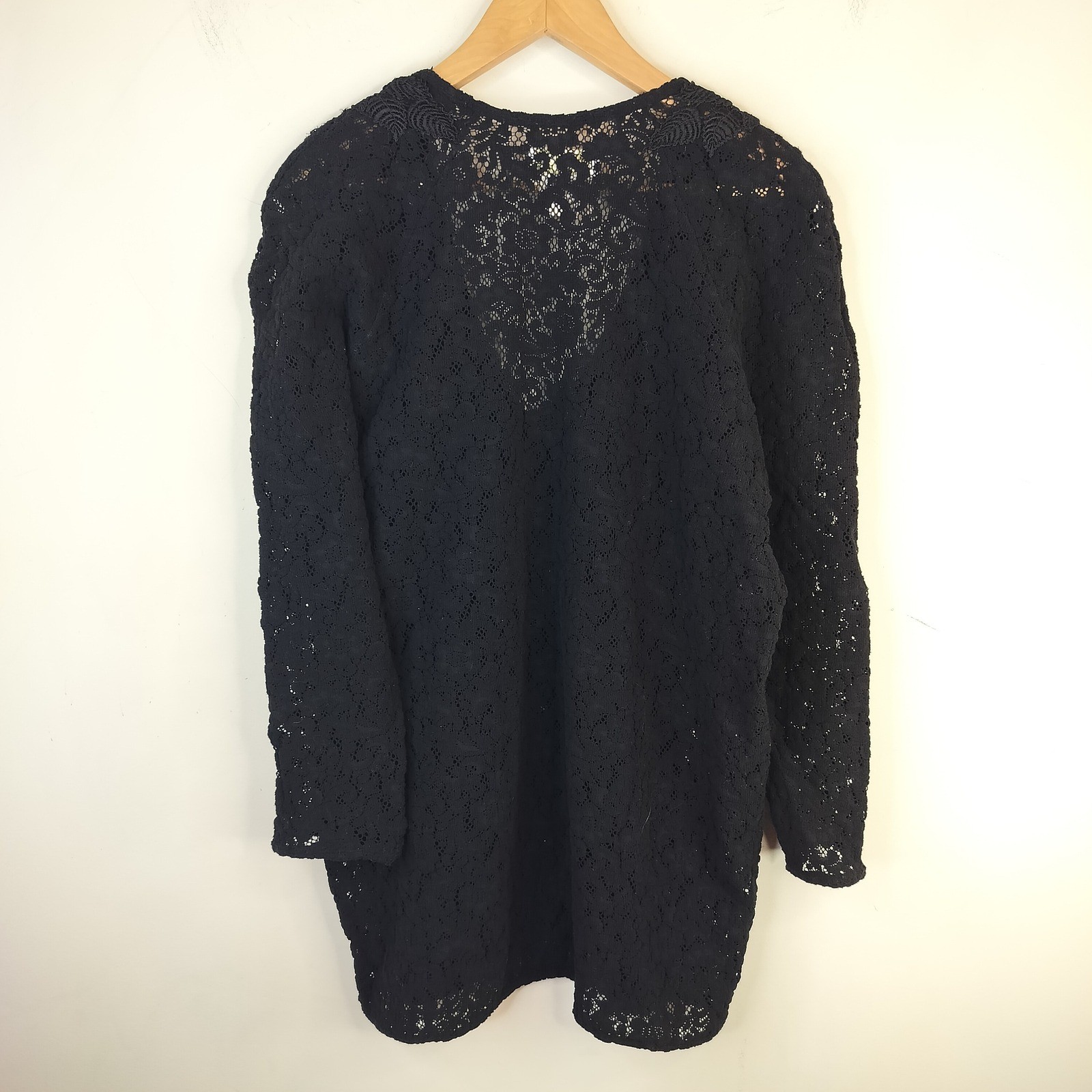 Cache Lace Tunic Top Womens One Size Beaded Sequin Bows Vintage Coquette Black
