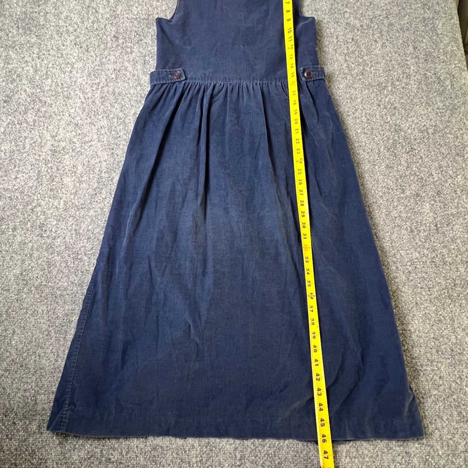 Brooks Brothers Vintage Navy Blue Corduroy Dress Button Back Made in USA 6