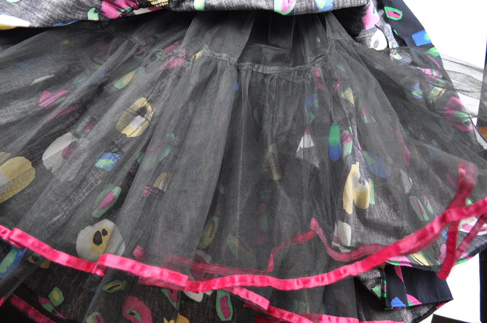 Vintage Prom Dress 1980’s AJ Bari Size 8 Black with Geometric Pattern Drop Waist