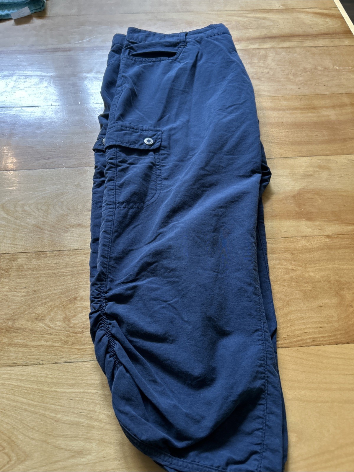 Vtg true 80s Woolrich Capri Shirts cargo pocket Navy Blue dark Women’s-size 8