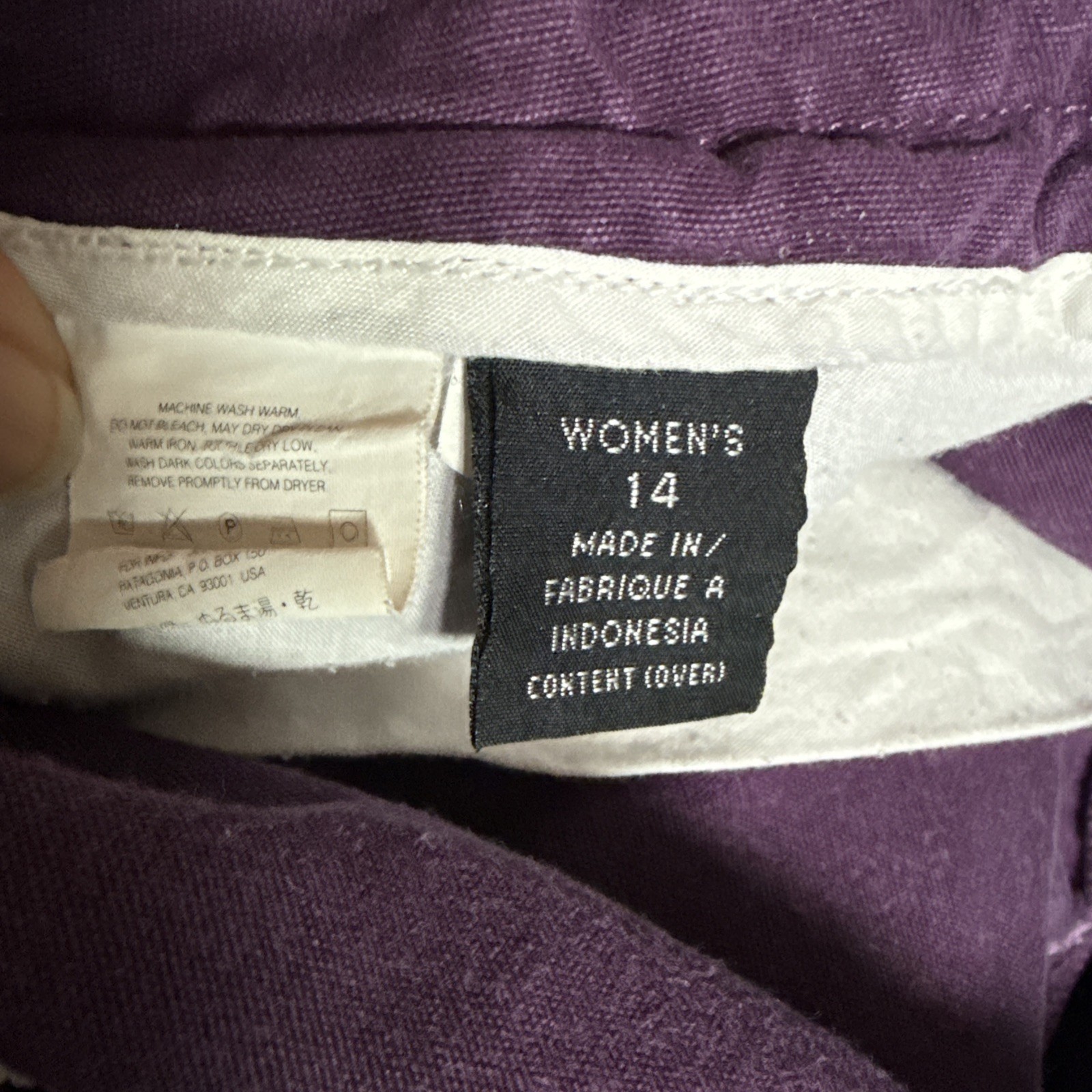 Patagonia Vtg 90s Wm’s Cotton High Rise Stand Up Shorts Purple Size 14