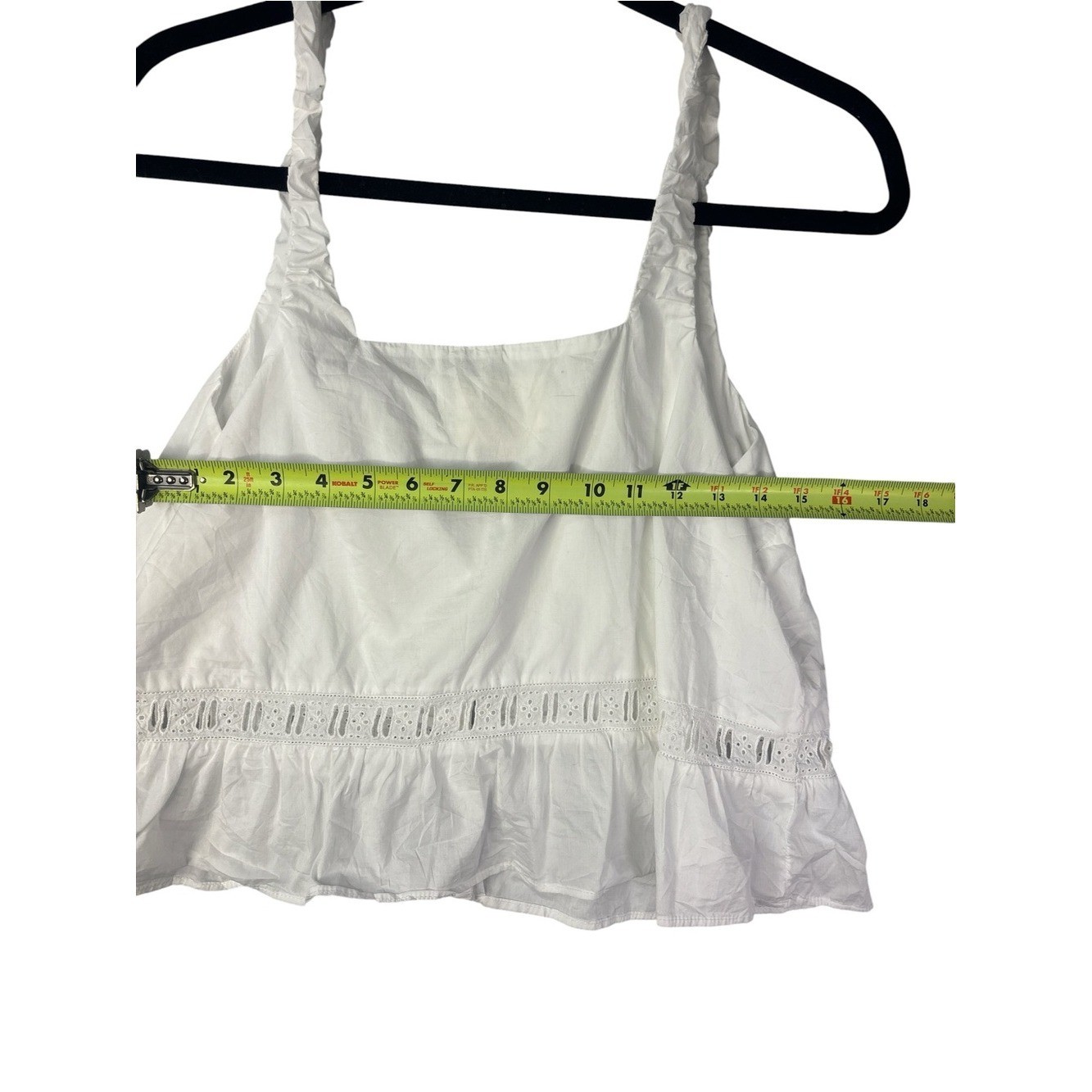 Djerf Avenue White Eyelet Button-Front Camisole