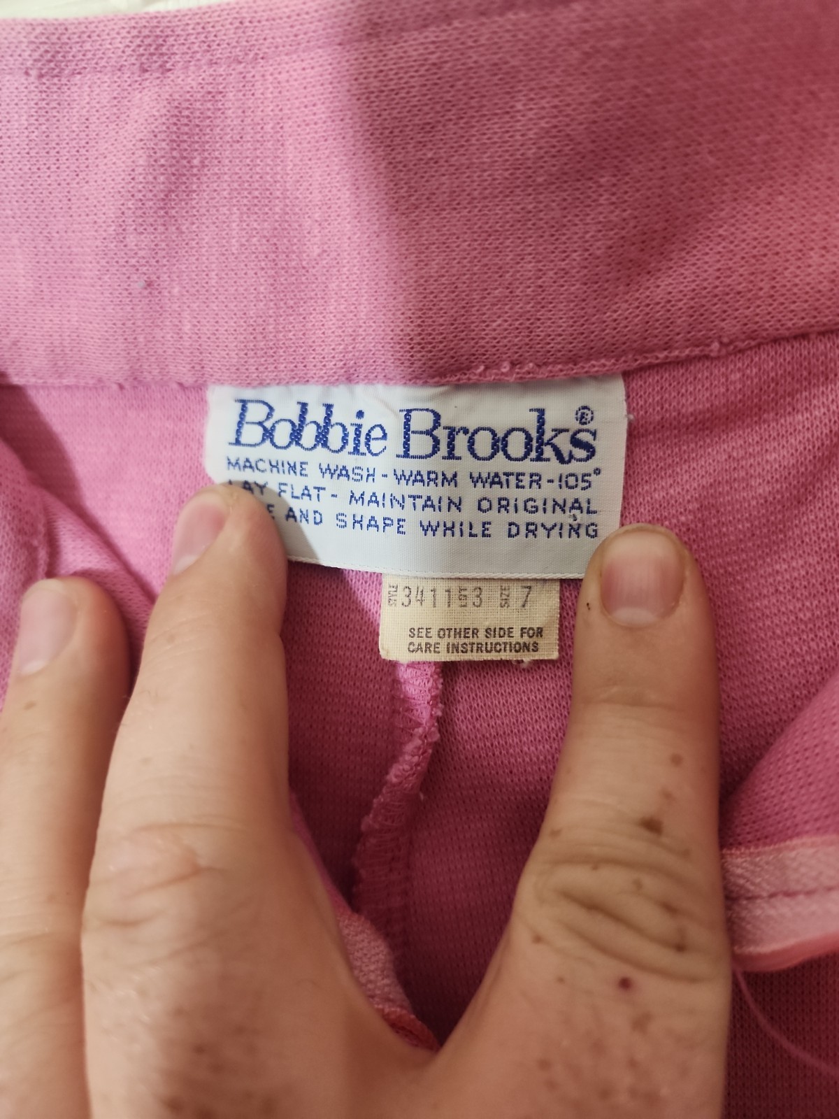 Vintage 70s Bobbie Brooks Groovy Pink Bell Bottoms Union Made Sz 7 Womens 24×31