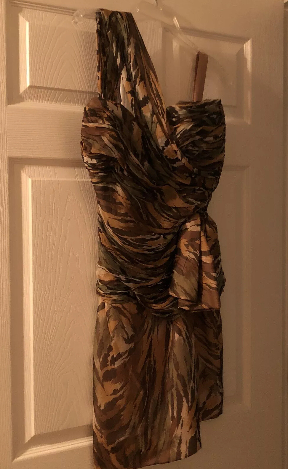 VICKY TIEL COUTURE PARIS ONE SHOULDER SILK COCKTAIL DRESS 2/4