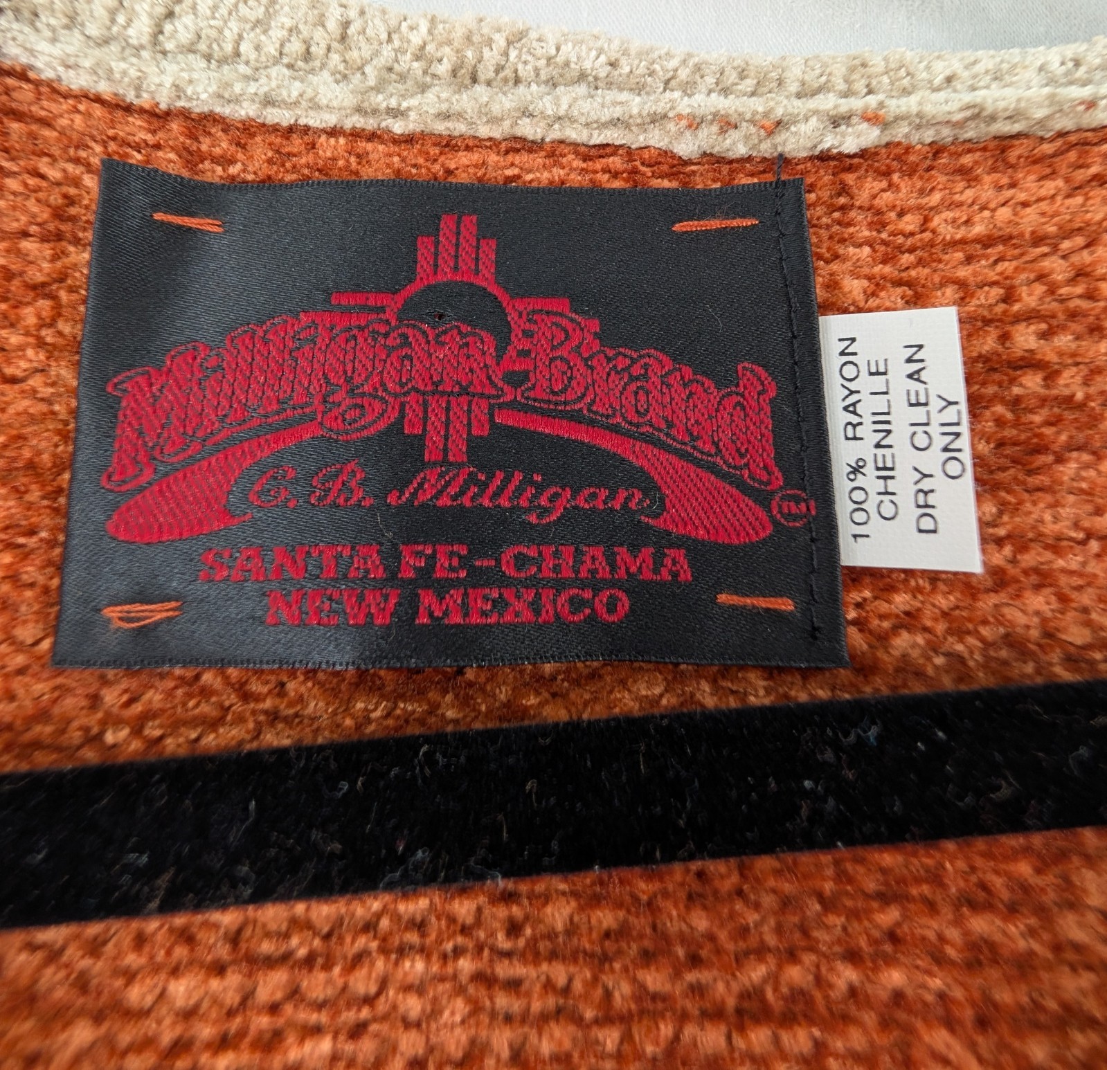 VTG Chenille Sweater Womens Sz Large CB Milligan Santa Fe Southwest Aztec Tribal