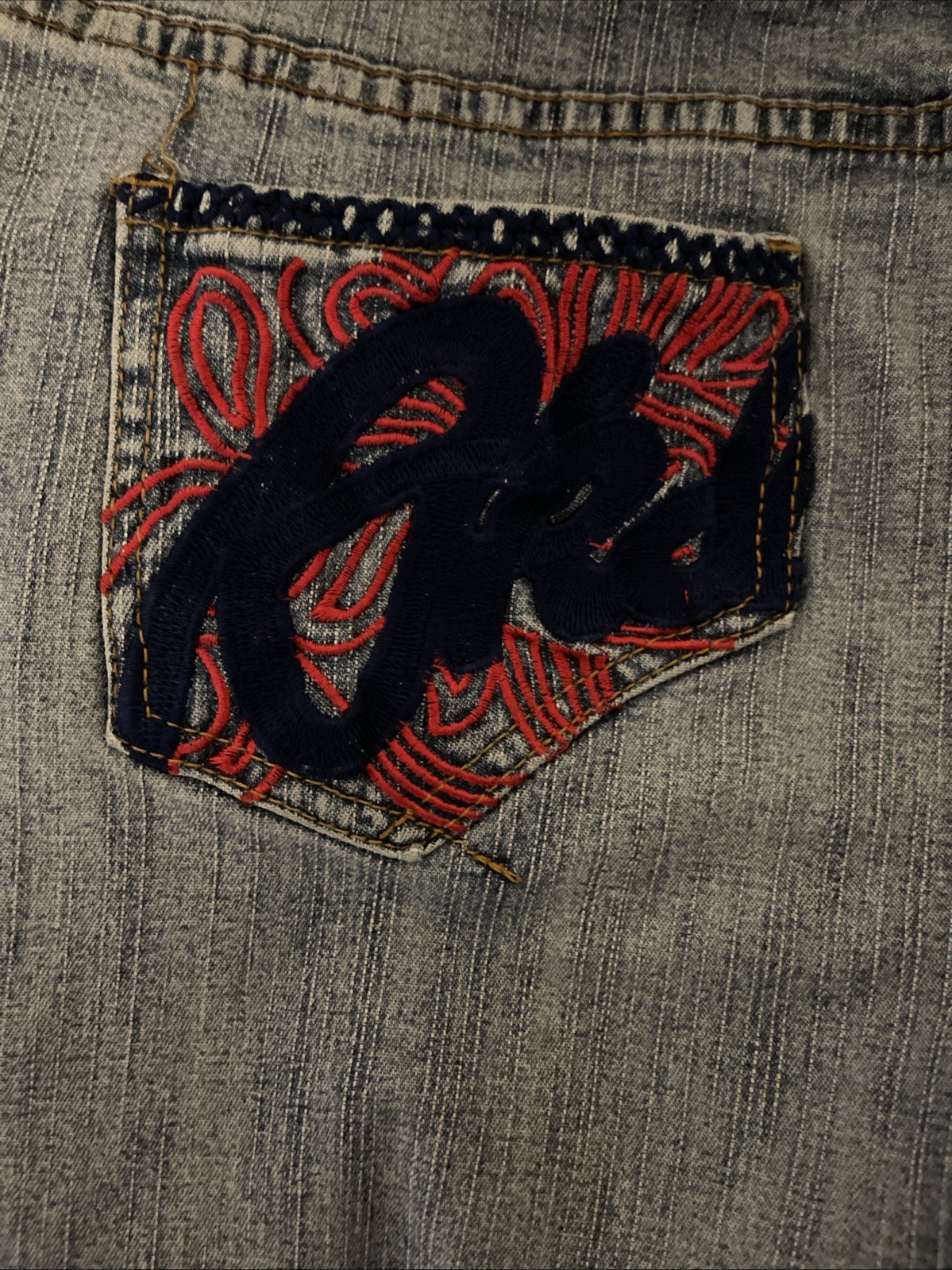 Akdmks Jeans Juniors Women’s 14 Y2K Vintage 32×33 Light Wash Blue Grunge Skater