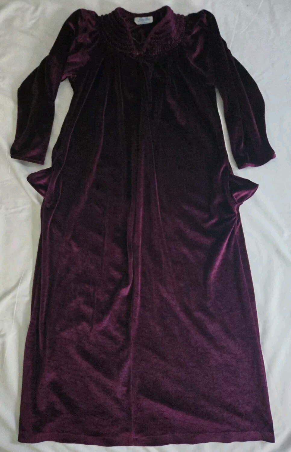 VTG Robe Lara Dee By Charm Warm Fleece Zip Lounge Housecoat 2 Pocket Purple Sz L