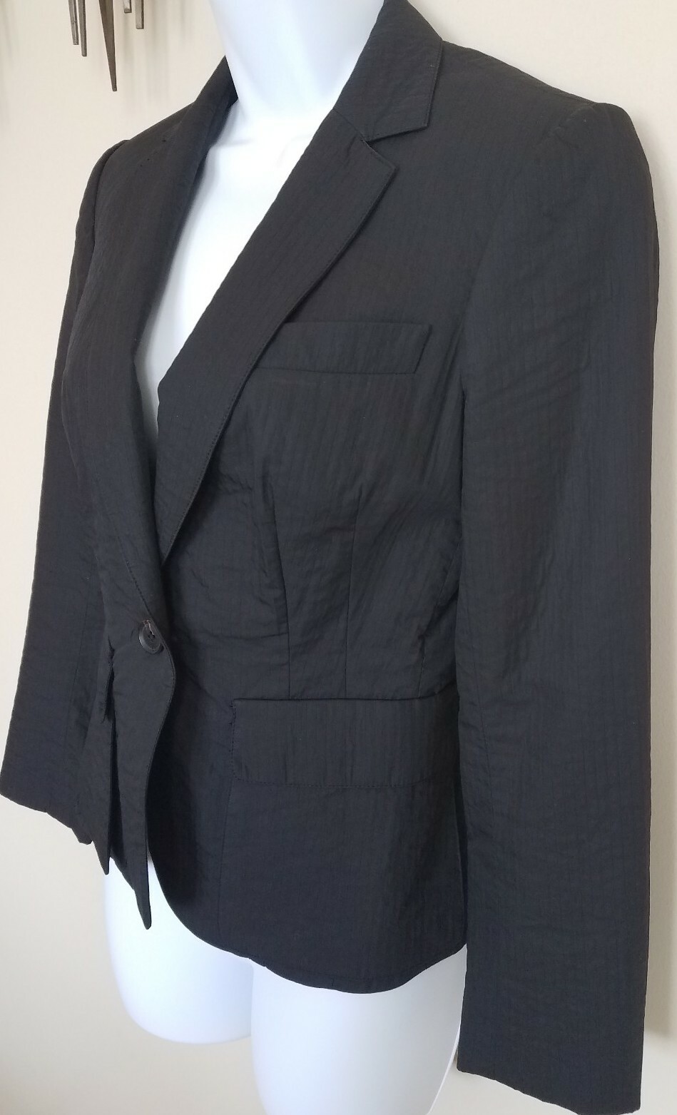 Jacket Vintage Black Womens 2 Cotton Blazer Paris Philippe Adec Cosplay USA EX