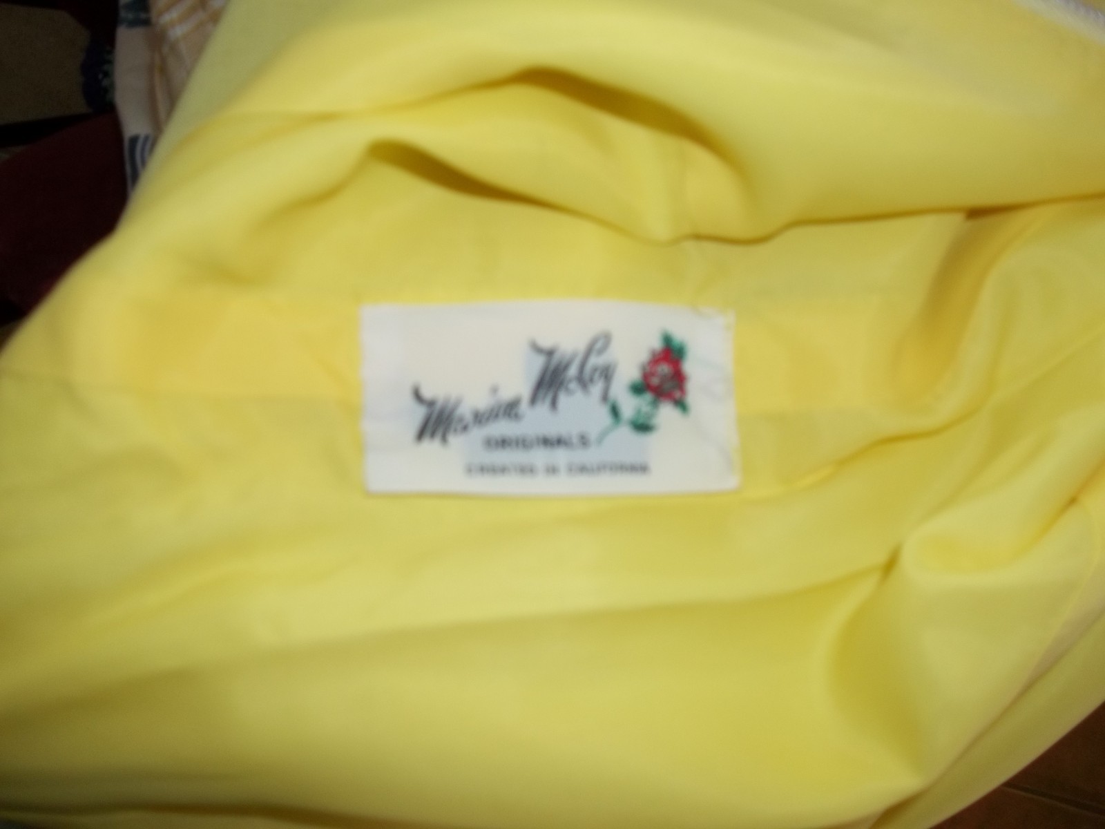 VINTAGE 1950’s NEW LOOK MARION McCOY ORIGINALS Yellow BEADED DRESS Size 16