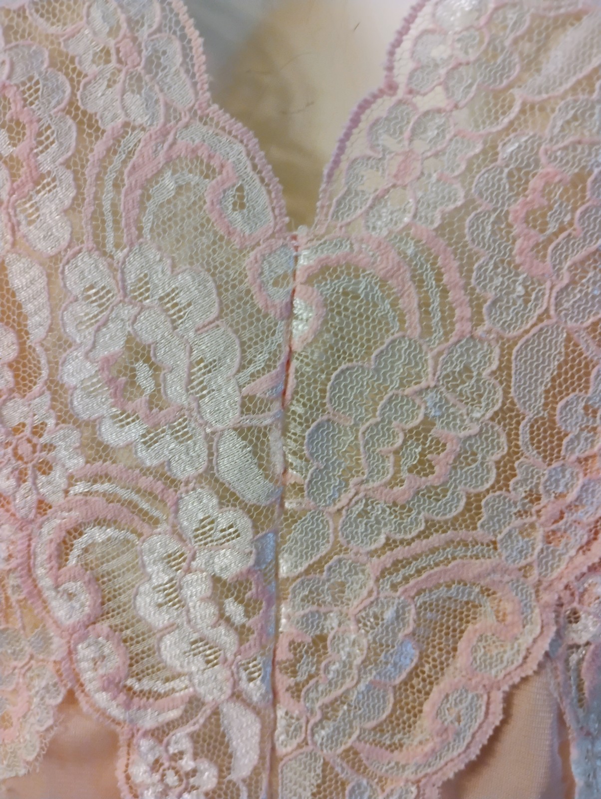 VTG 70’s „Jill Andrea of NY” Peach 100% Nylon Romantic Coquette Negligee L