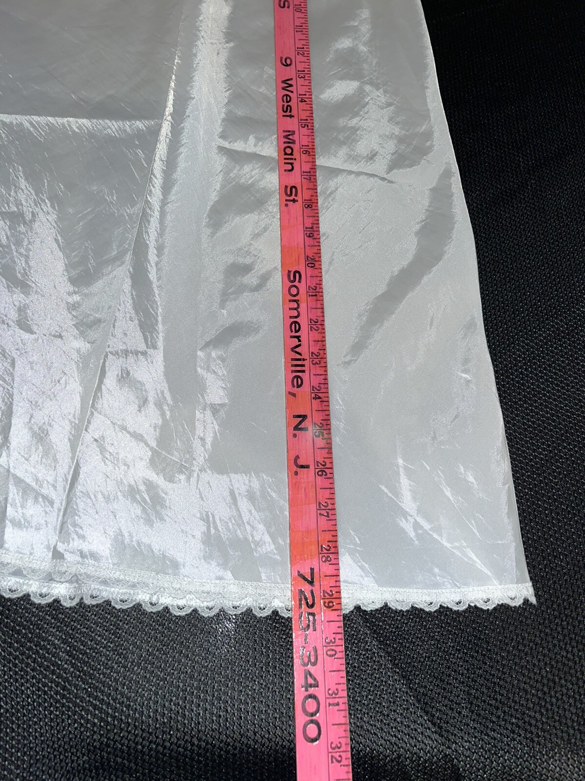Vtg Warners Half Slip Satin Perfect Measure Polyester Swishy Cloud White M L