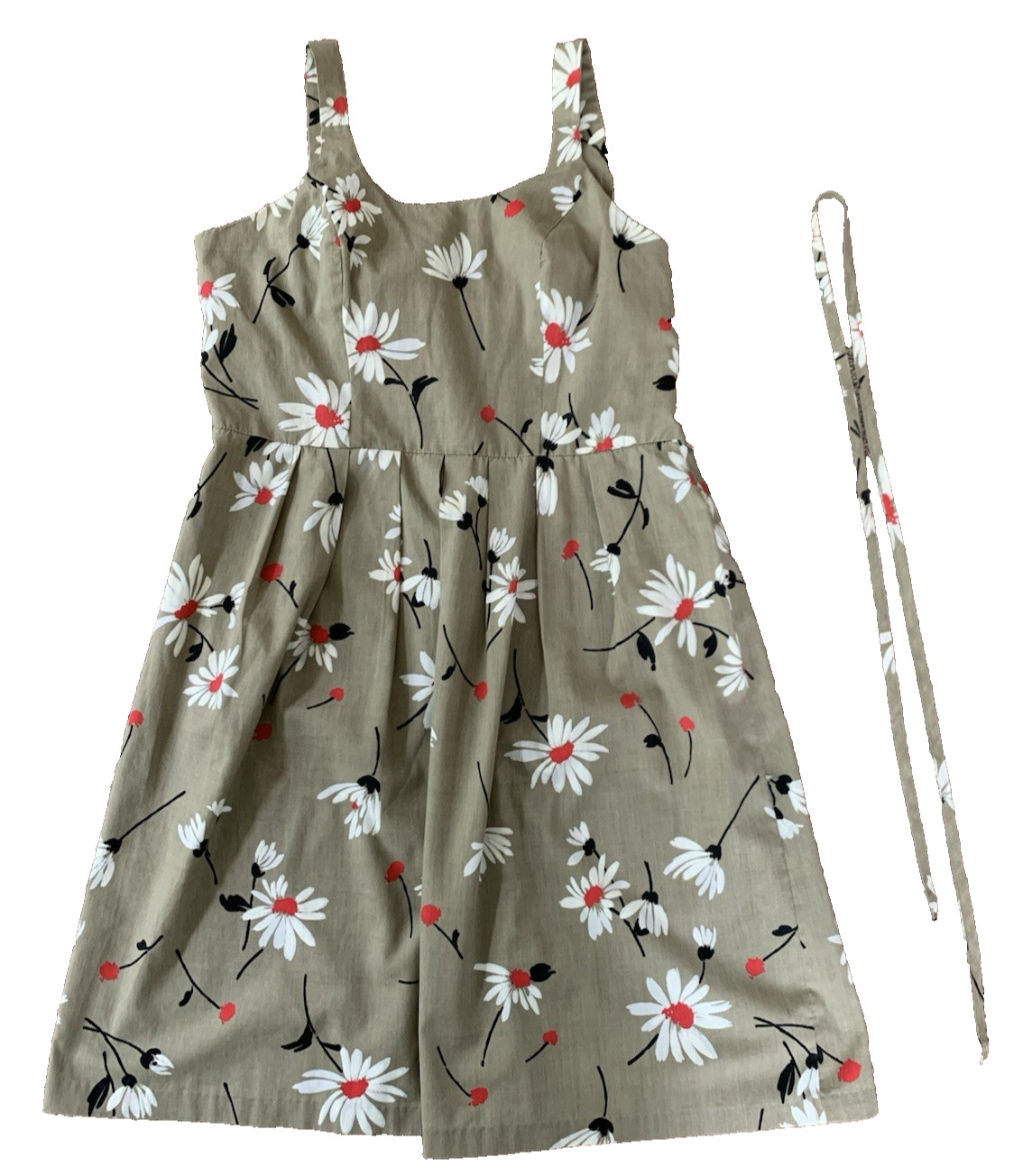 Vtg Mr Joe Floral Smocked Sun Dress W/Belt/Built In Bra-See Description-Sz 16
