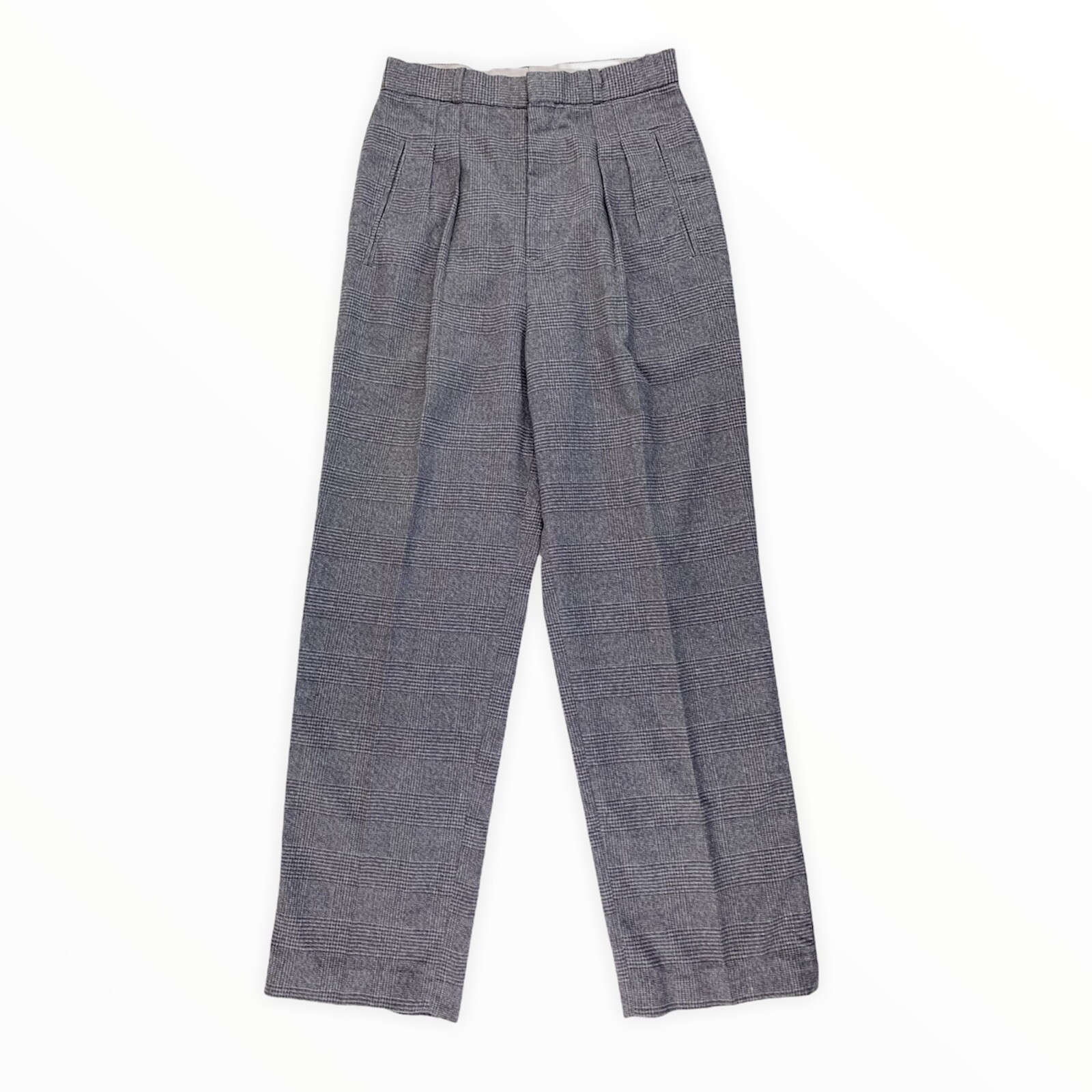 Vtg Pleated Trouser TR Bentley High Waisted Plaid Pants Old Money Measures 27×28
