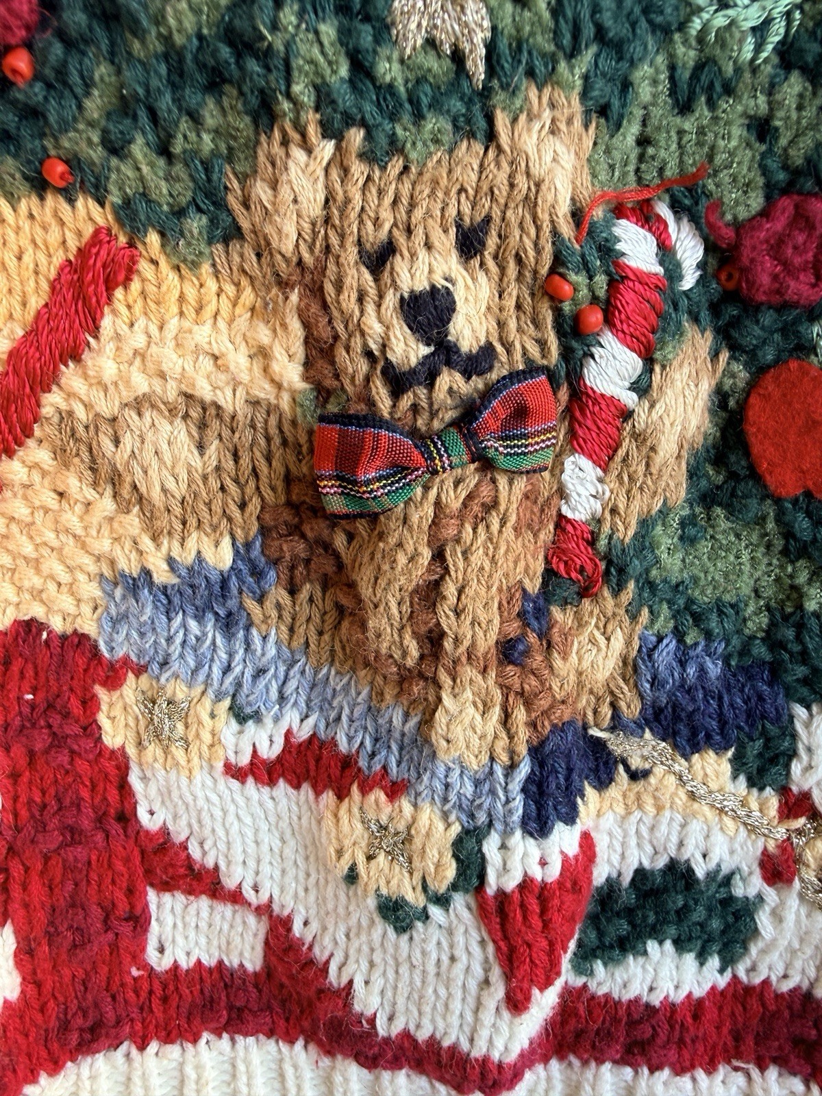Vintage Heirloom Collectibles 1998 Christmas Tree Sweater Grandma Whimsy L