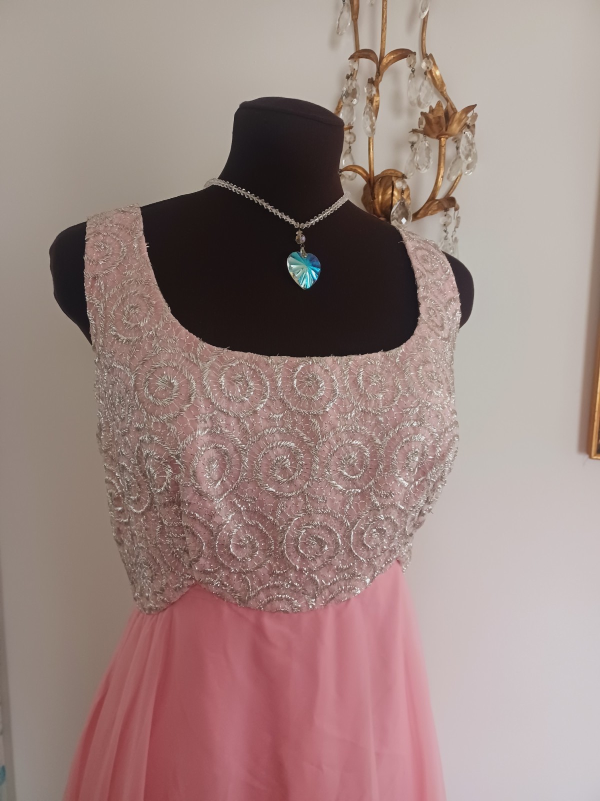 Mike Benet Pink Chiffon Party Dress Sleeveless Volup Sz Gorgeous