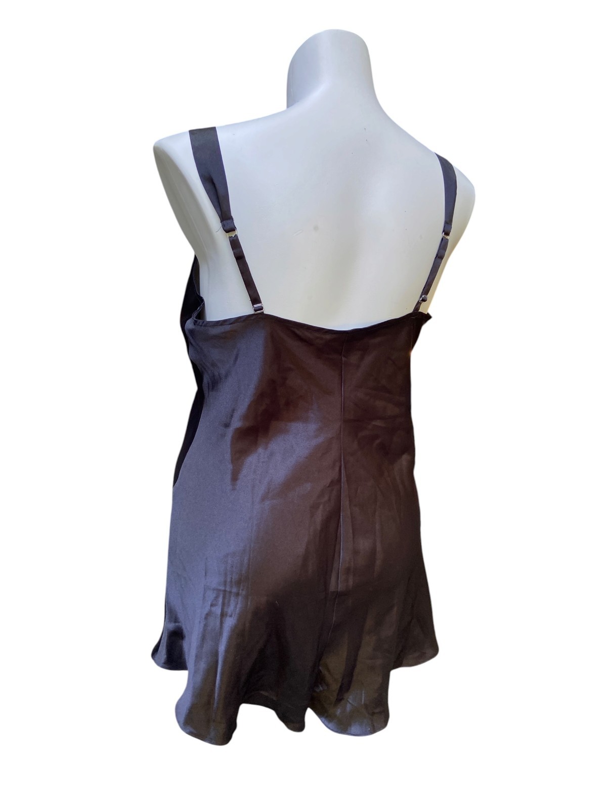 Vintage Lingerie Teddy Romper Step In Vanity Fair Playsuit Glossy Black XL Tags