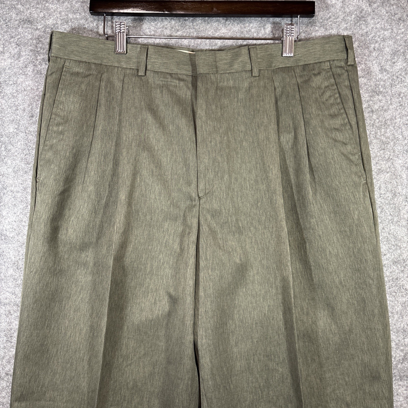 VTG 80s Farah Brown Polyester Pleated Pants 28×25 Disco Saturday Night Fever