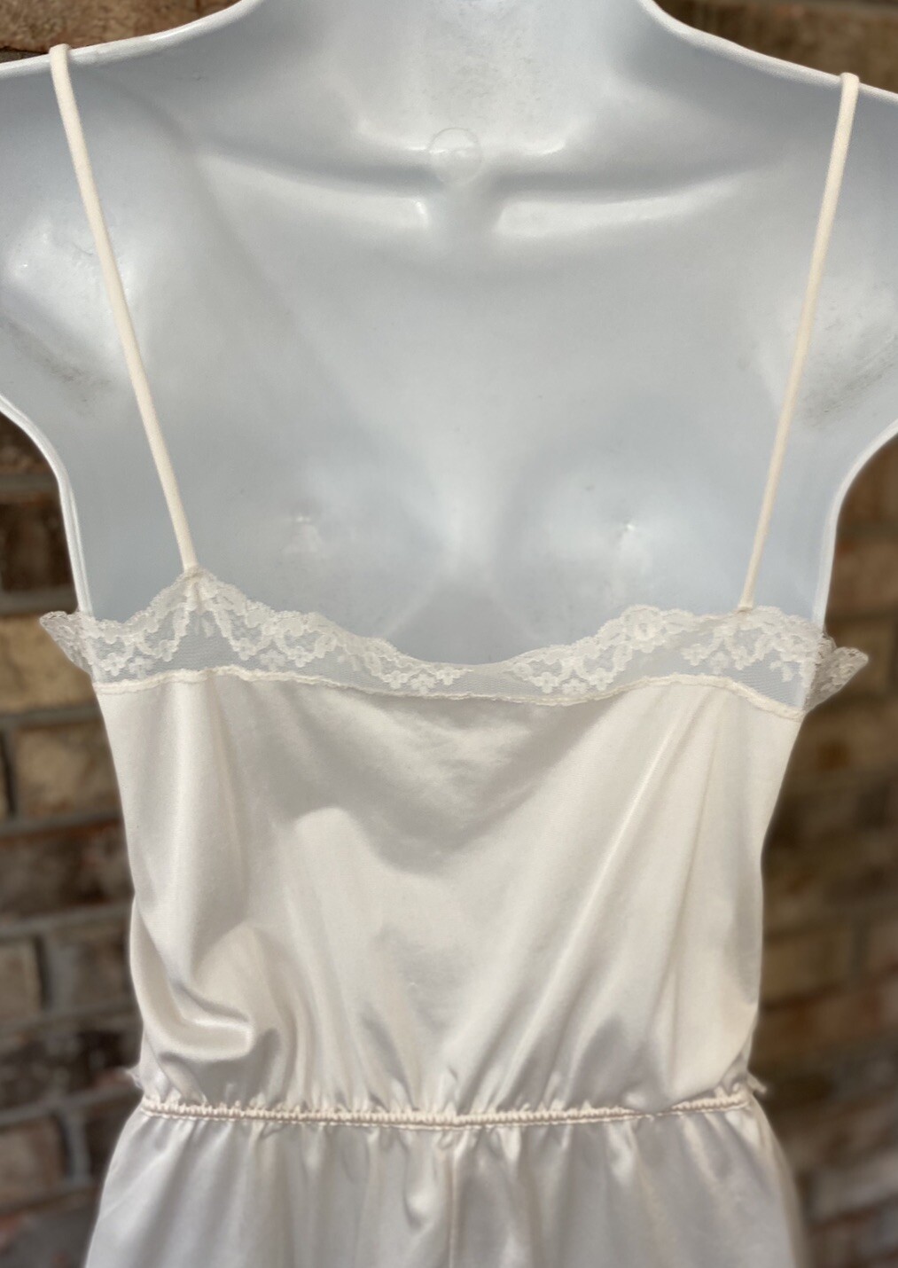 Vintage Nylon w/ Lace Lightest Pink Teddy Lingerie By Glydons Medium