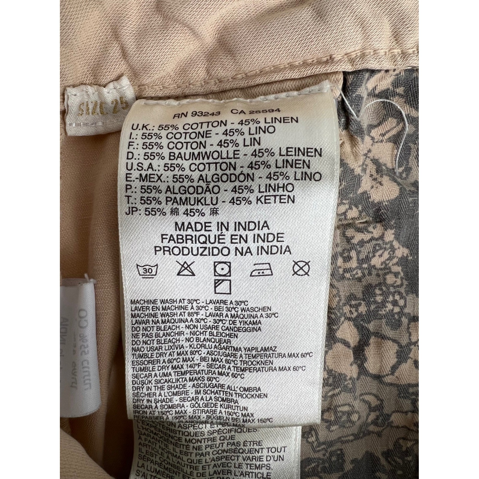 Vintage 1994 Diesel Dress & Impress Linen Cotton Harem Pants Tan Size 25 Boho