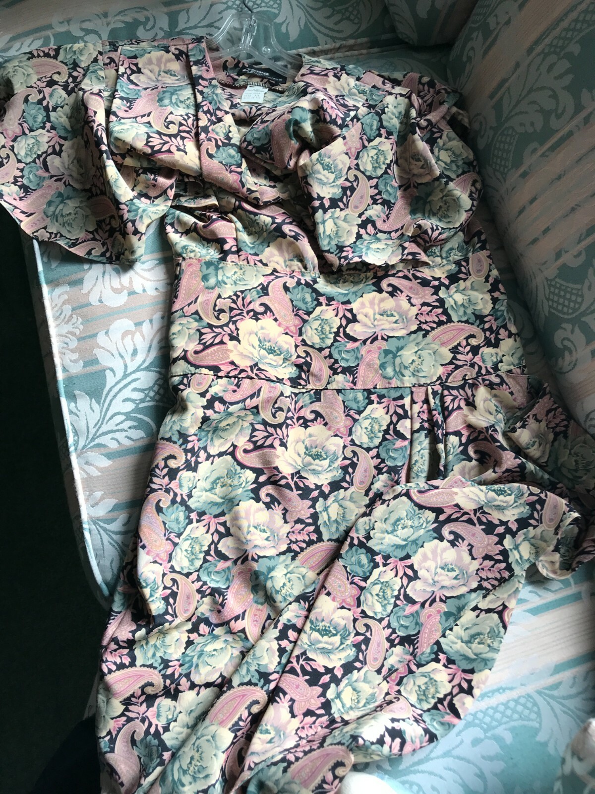 Vintage Dawn Joy Fashions Short Sleeved Floral Pattern Dress Size 7/8 Pre Owned