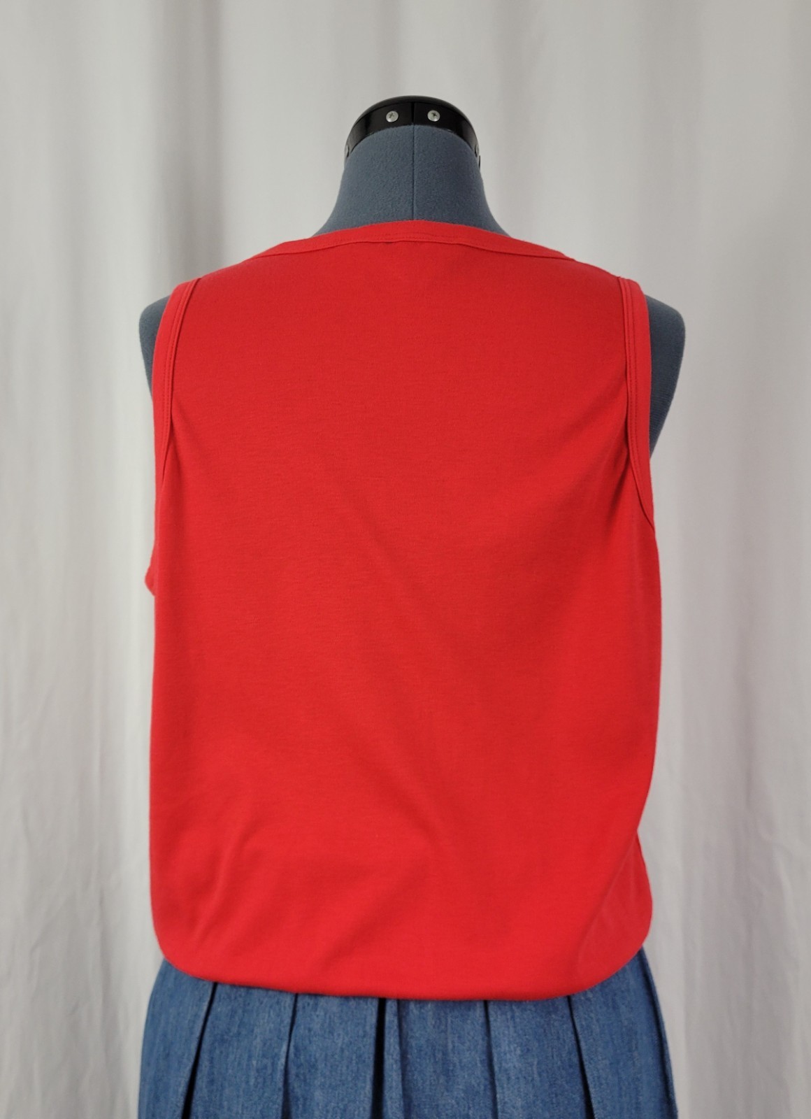 Vintage Objectives Red Knit Sleeveless Top w Waistband Size 40