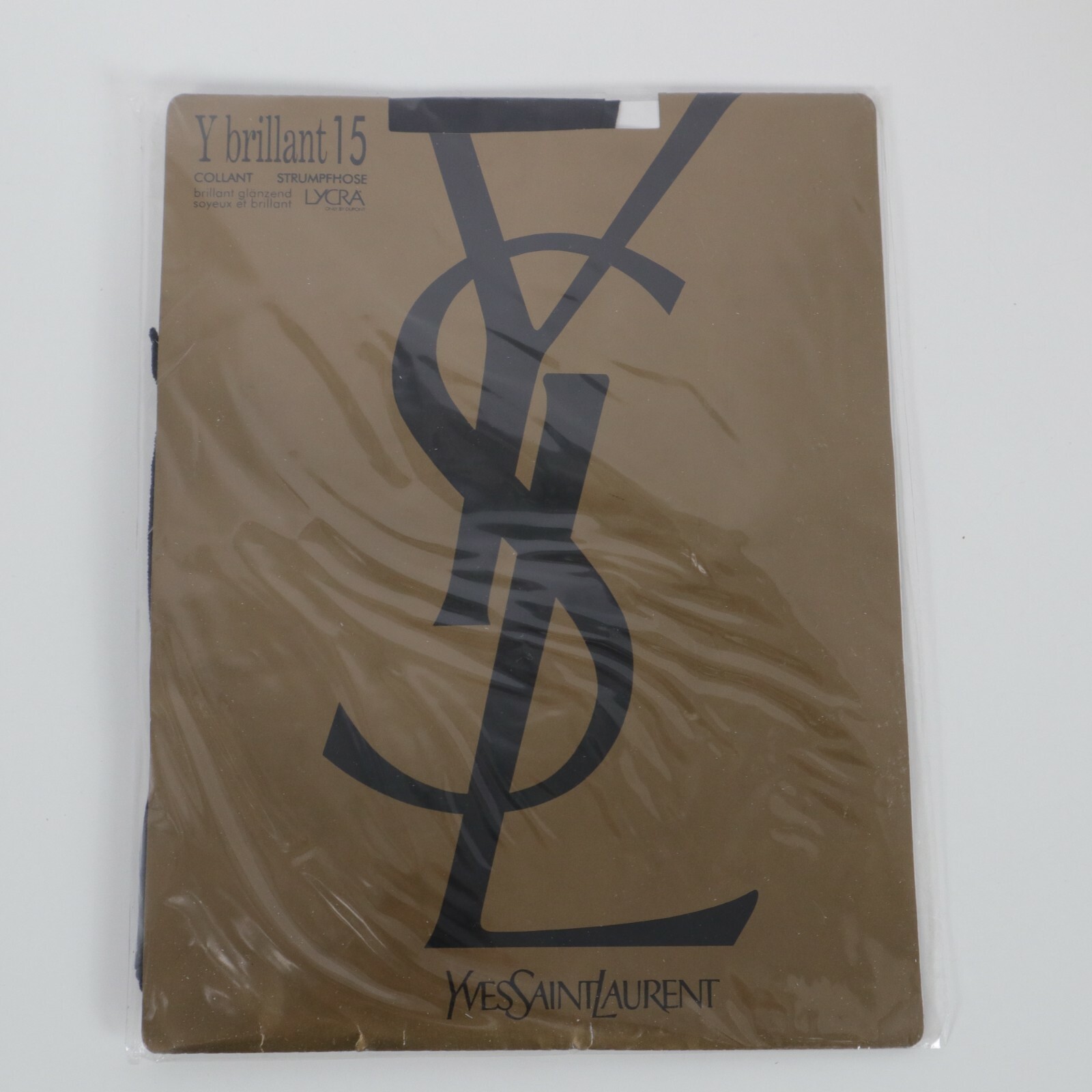 Yves Saint Laurent YSL Pantyhose Tights Black Brilliant 15 Denier Shiny I 38-40